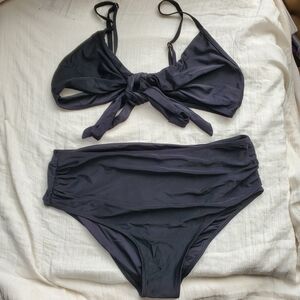 Nip Tuck Swim Elegant Black Bikini Set Size 12/14